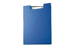 Schreibmappe mit Folienüberzug blau, Ausführung: mit Klemme, B x H x T mm: 320 x 238 x 13, für: DIN A4