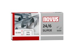 Heftklammer für Büroheftgerät NOVUS 24/6 DIN, Stahldraht, verzinkt, 1000 Klammern