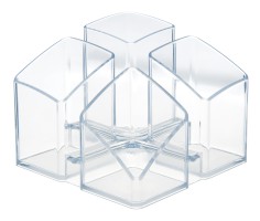 Schreibtischköcher SCALA glasklar, B x H x T: 125 x 100 x 125 mm