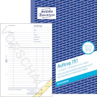 Auftragsbuch für Einkauf & Verkauf, Format: DIN: A5, Beschreibung: Auftrag, 1. und 2. Blatt bedruckt, Blaupapier