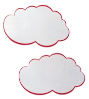 Moderationskarte, Wolke, 62,0 x 37,0 cm, weiß mit rotem Rand, 20