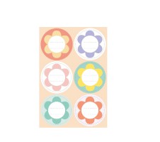 Sticker groß "Soft Flowers" 4er