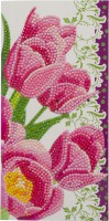 Crystal Art Karte "Pink Tulips" 11x22 cm