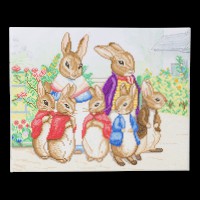 Crystal Art Bild "Peter Rabbit und Familie" 40x50 cm