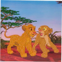 Crystal Art Karte "Disney König der Löwen - Simba und Nala" 18x18 cm