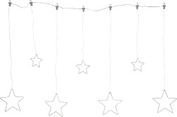 Lichtvorhang LED mit Sternen 7-teilig weiß