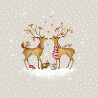Serviette Weihnachten "Romantic Deers" 33 x 33 cm 20er Packung