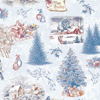 Serviette "Nostalgic Christmas" blue 33 x 33 cm 20er Packung
