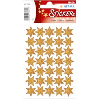 Sticker Weihnachten DECOR "Sterne" gold, beglimmert
