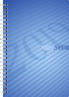 Buchkalender futura 2 für 2022 blau, Format: DIN A5, Wire-O-Bindung.